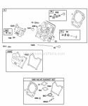 Cylinder Head Gasket Set - Valve Diagram and Parts List for 118436-0115-B1  Briggs and Stratton Engine
